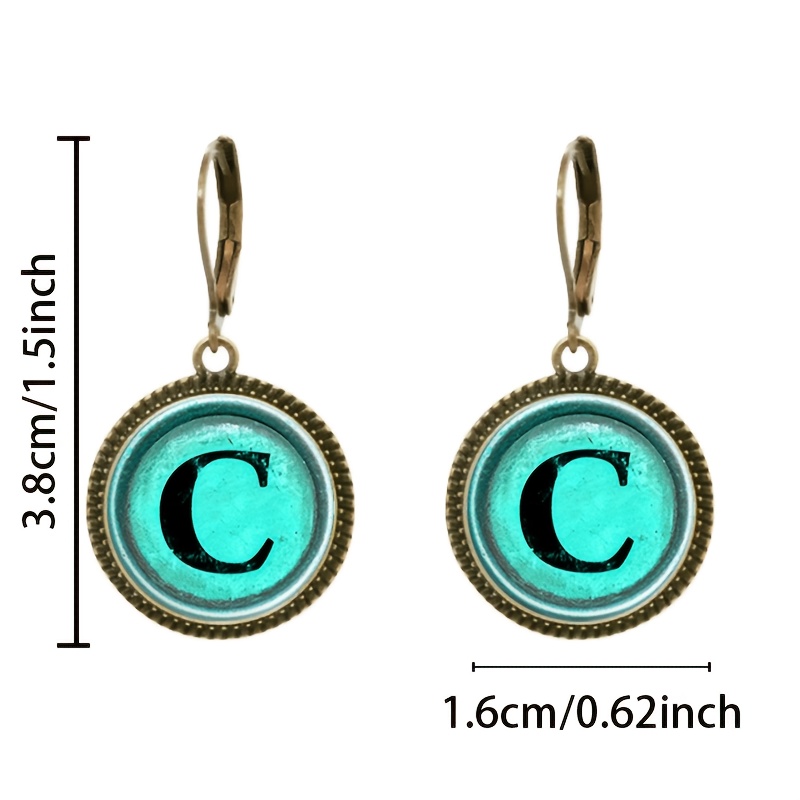 2pcs Set of Cyan Classic Pendant Earrings with Hooks